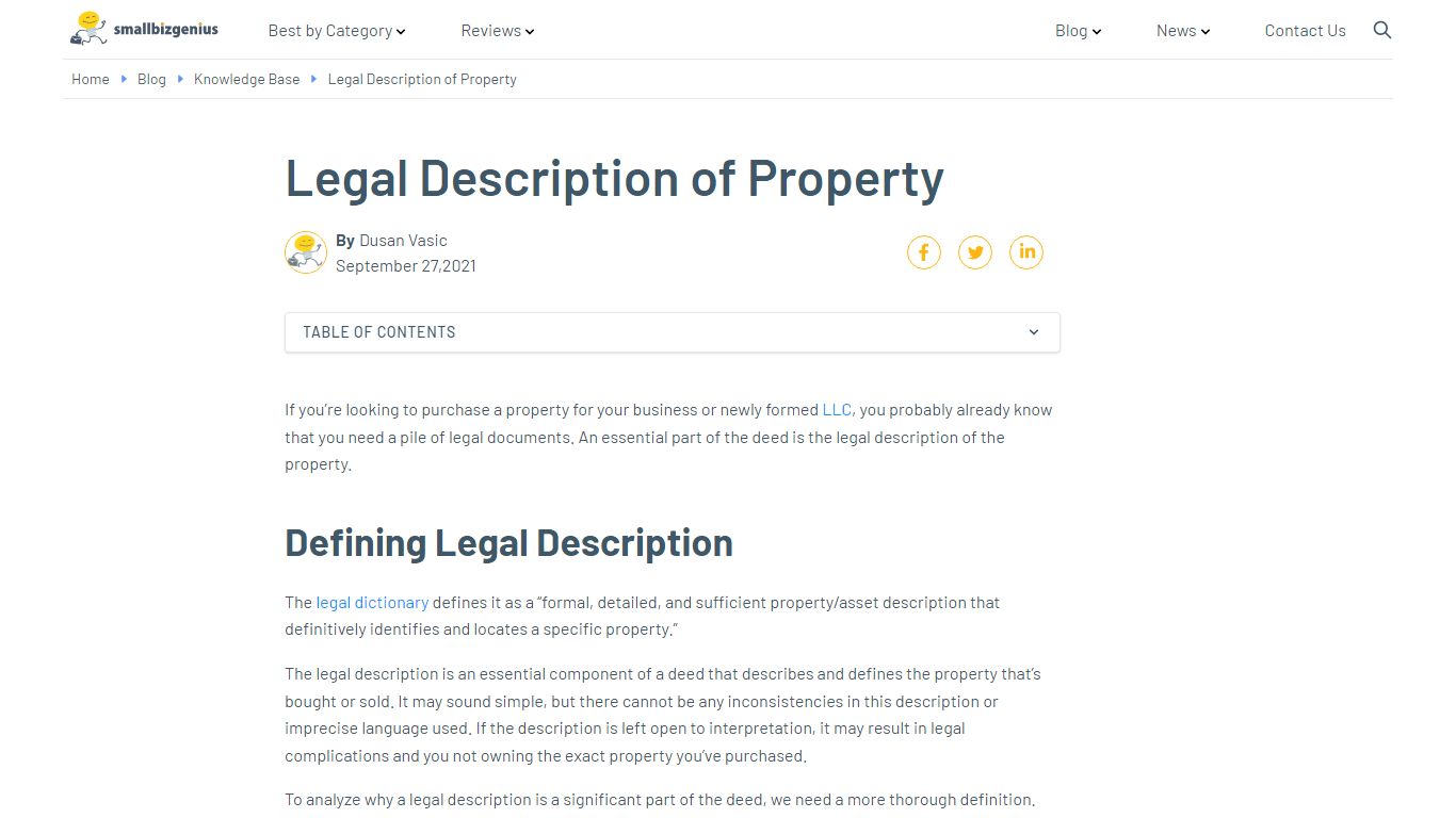 Legal Description Of Property: Definition And Guide - SmallBizGenius